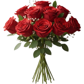 Bouquet de 10 roses rouges