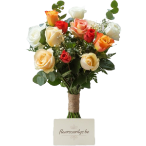 bouquet de 10 roses variées